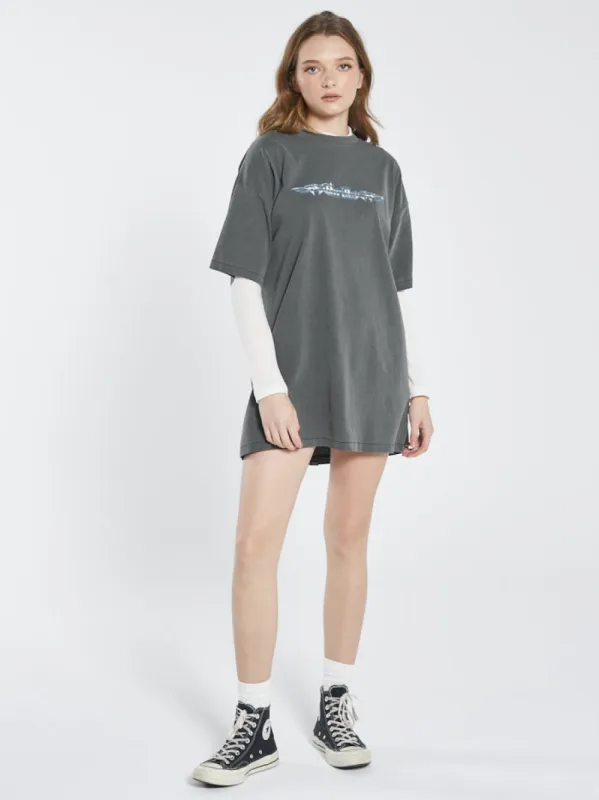 Turbulent Box Fit Tee Dress - Merch Black sold by Thrills