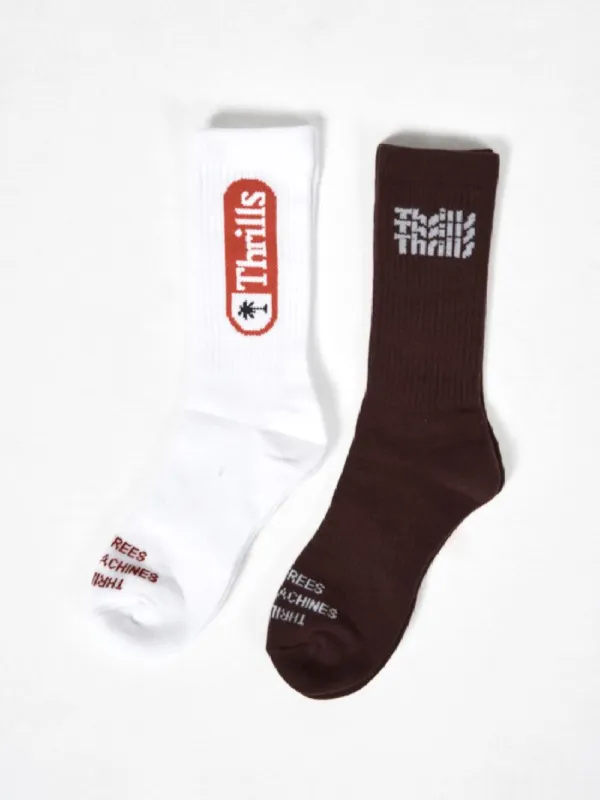 Infinite Series 2 Pack Sock - White/ Rum Raisin made by Thrills