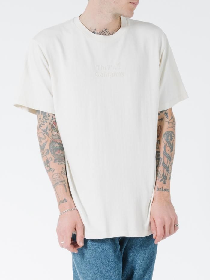 Tonal Stacked Thrills Company Merch Fit Tee - Unbleached sold by Thrills product image thumbnail 3
