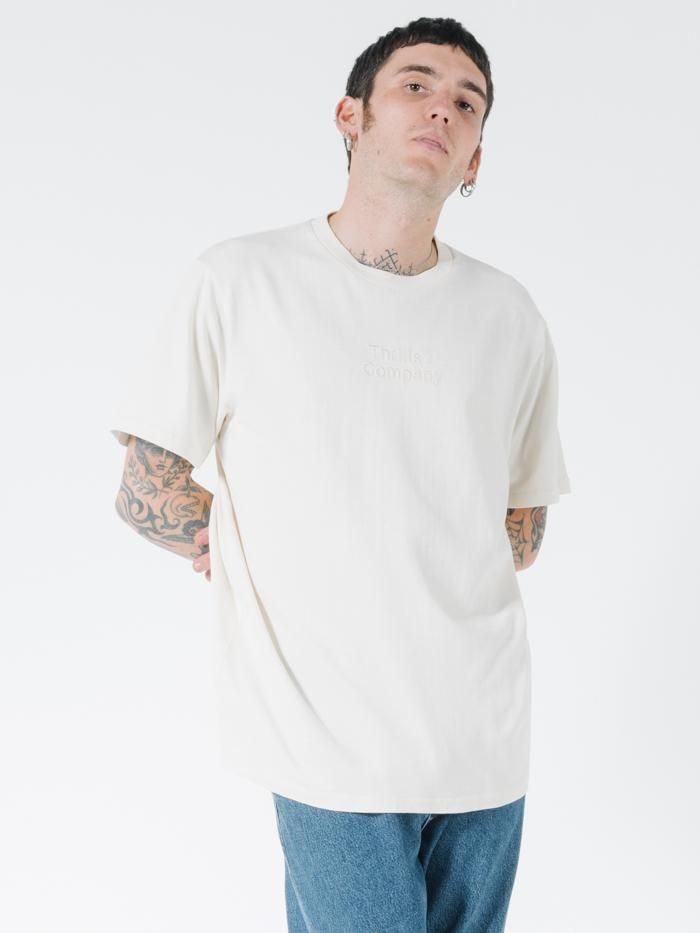Tonal Stacked Thrills Company Merch Fit Tee - Unbleached sold by Thrills