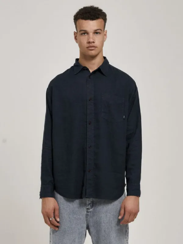 Hemp Minimal Thrills Oversize Long Sleeve Shirt - Petrol sold by Thrills