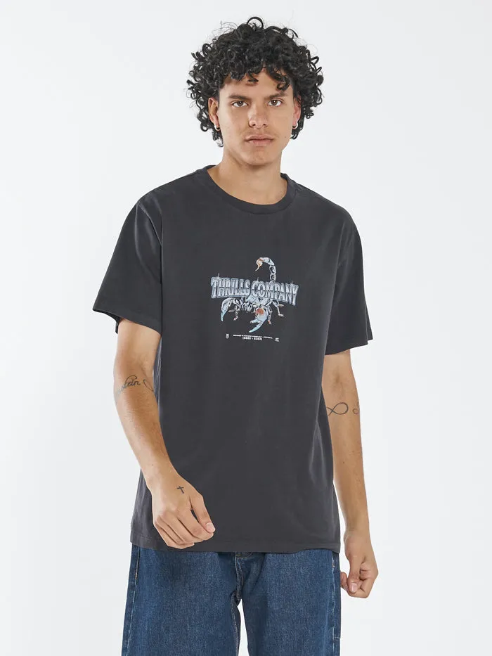 Chrome Scorpion Merch Fit Tee - Washed Black sold by Thrills