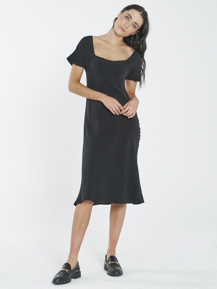 Kira Bias Dress - Antique Black sold by Thrills