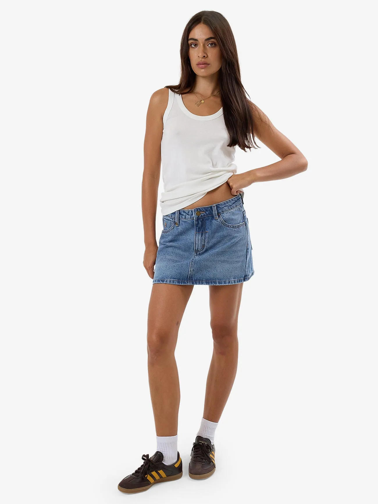 Sophie Skirt - Dark Dust Blue sold by Thrills