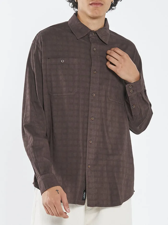Disruption Jacquard Check Long Sleeve Shirt - Postal Brown sold by Thrills product image thumbnail 4