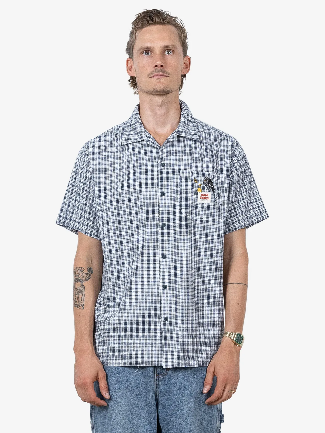 HYC Welded Short Sleeve Check Shirt - Yakka Petrol sold by Thrills