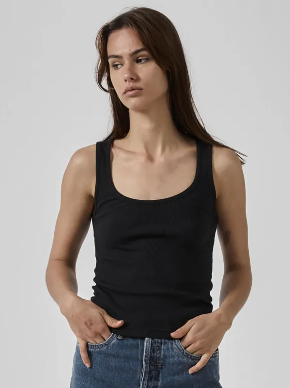 Plunge Rib Tank - Black sold by Thrills