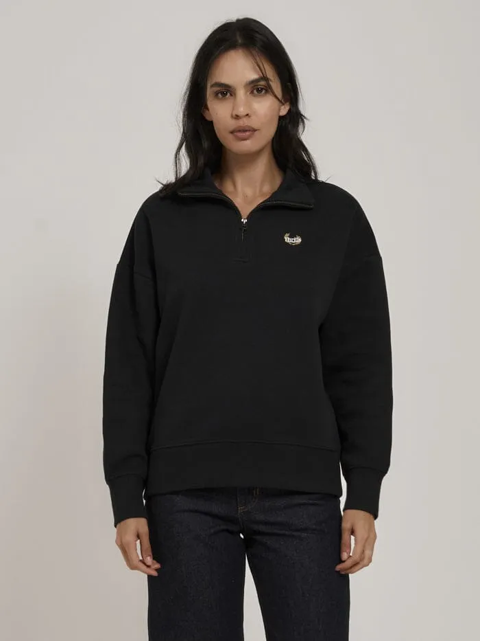 Animal House Quarter Zip Pullover - Washed Black sold by Thrills