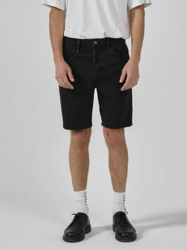 Chopped Hem Denim Short - Aged Black sold by Thrills