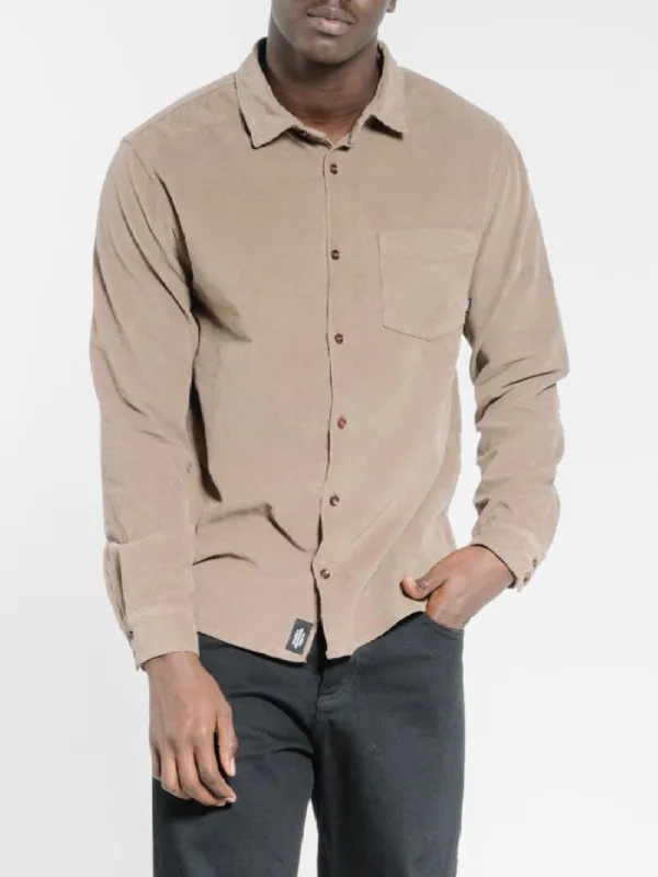 Stranded Cord Long Sleeve Shirt - Desert sold by Thrills