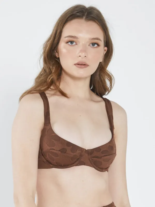 Layla Underwire Bikini Top - Washed Cocoa sold by Thrills