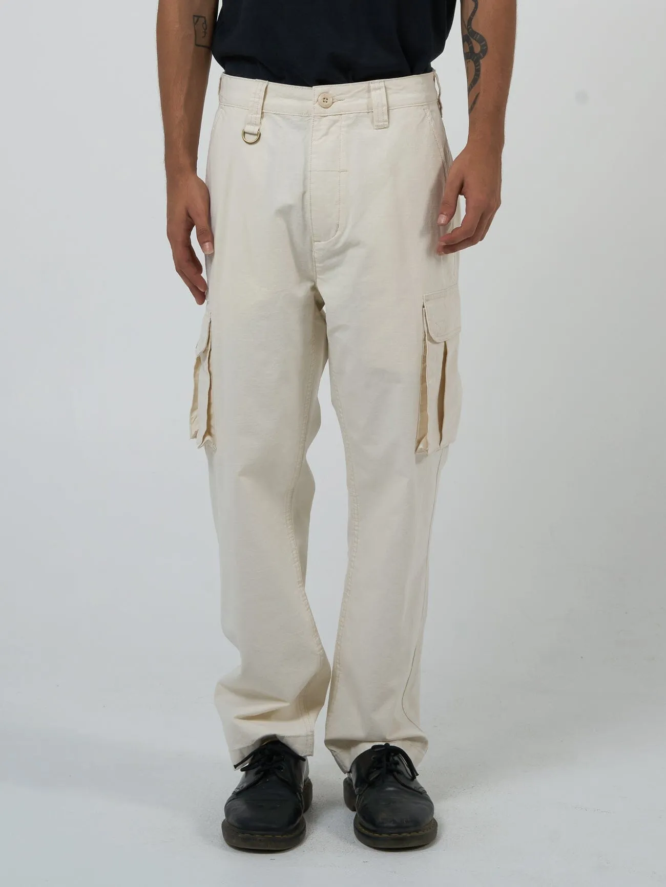 Slacker Union Cargo Pant - Heritage White sold by Thrills