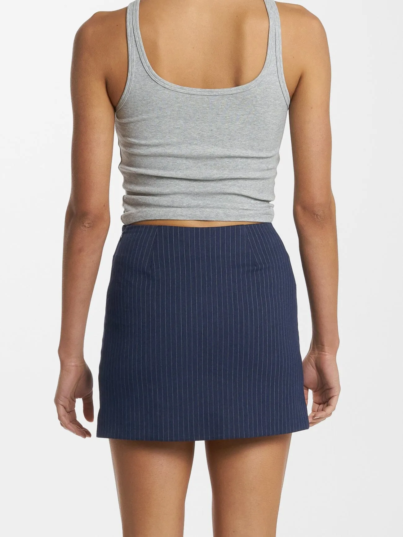 Rory Pinstripe Mini Skirt - Station Navy sold by Thrills product image thumbnail 3