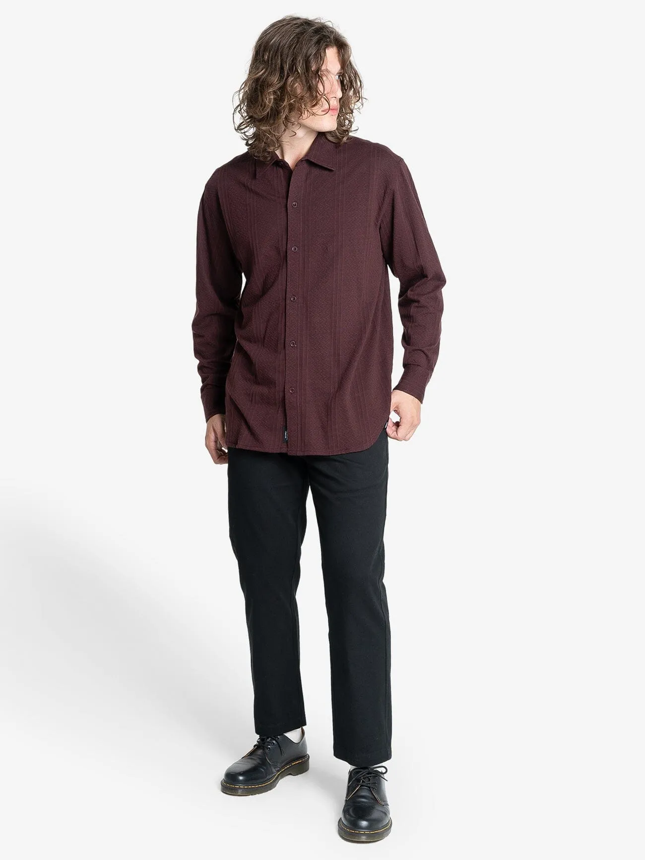 Future Feelings Long Sleeve Shirt - Deep Plum sold by Thrills product image thumbnail 5
