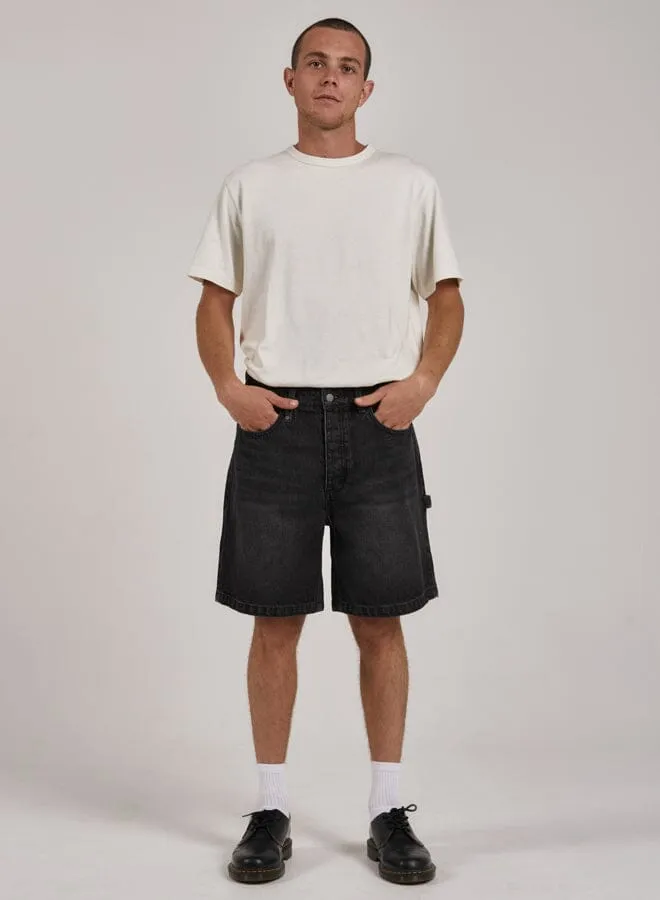 Slacker Denim Short - Smoke Black sold by Thrills