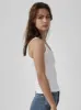 Plunge Rib Tank - White sold by Thrills