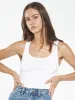 Plunge Rib Tank - White sold by Thrills