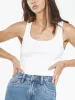 Plunge Rib Tank - White sold by Thrills
