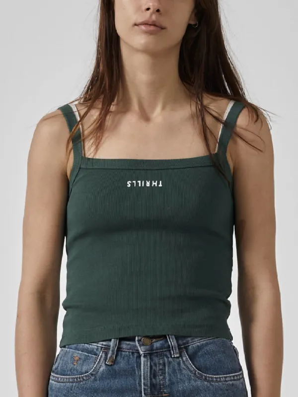 Minimal Thrills Rib Singlet - Mallard Green sold by Thrills