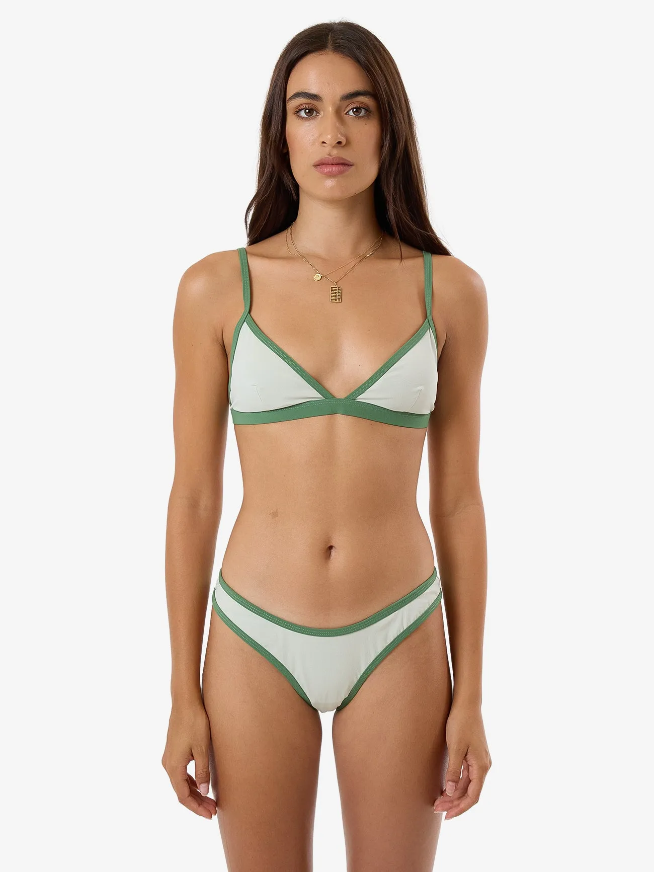 Jade Fixed Triangle Bikini Top - Celadon Tint sold by Thrills product image thumbnail 2