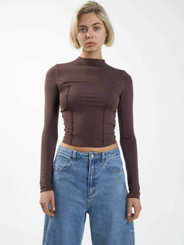 Rachel Long Sleeve Top - Chocolate Plum sold by Thrills