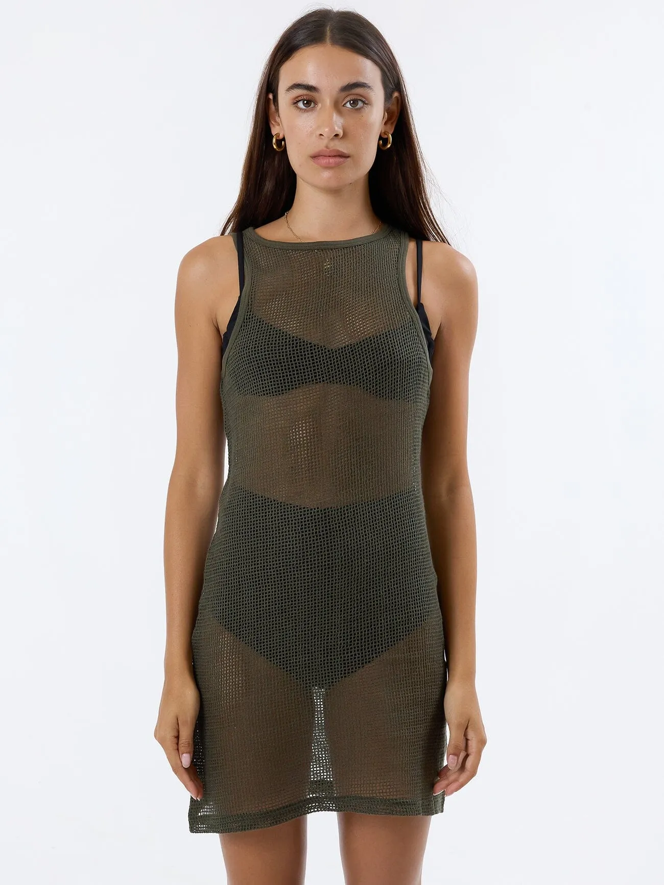 Lattice Mini Dress - Tarmac sold by Thrills