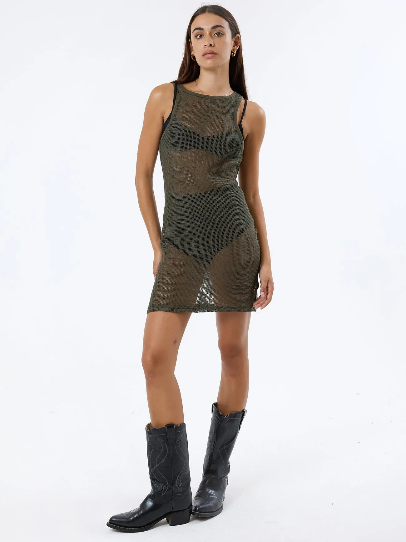 Lattice Mini Dress - Tarmac sold by Thrills product image thumbnail 5