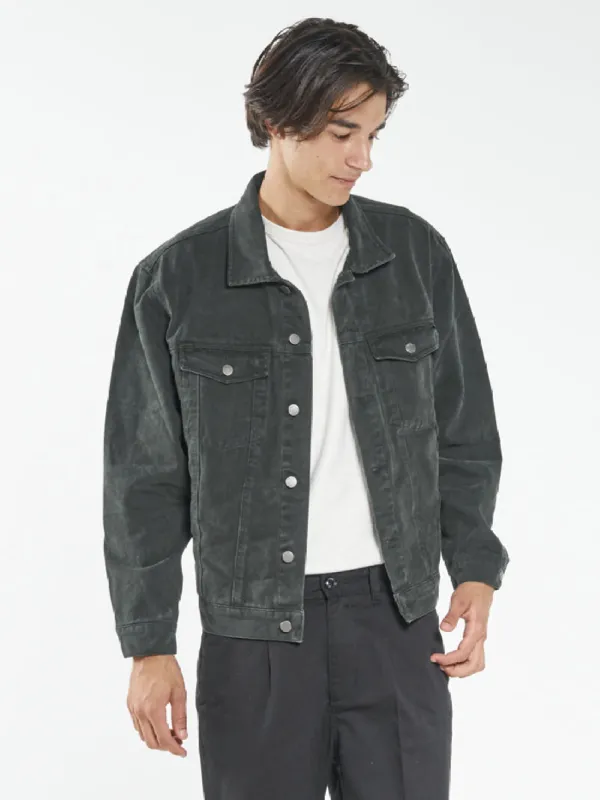 Oversized Wanderer Denim Jacket  - Oil Green sold by Thrills