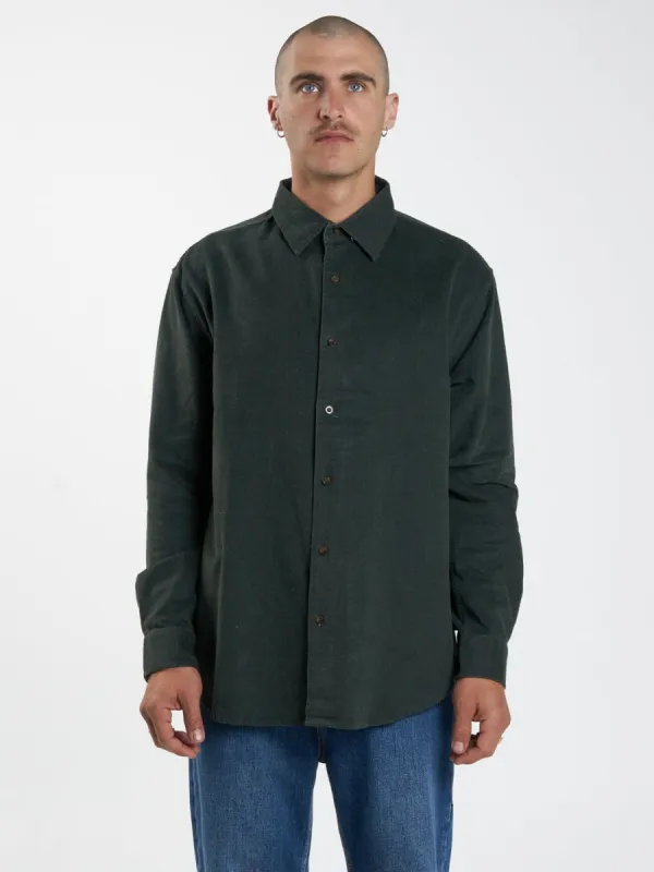 Gravitating Naturally Cord Long Sleeve Shirt - Thyme sold by Thrills