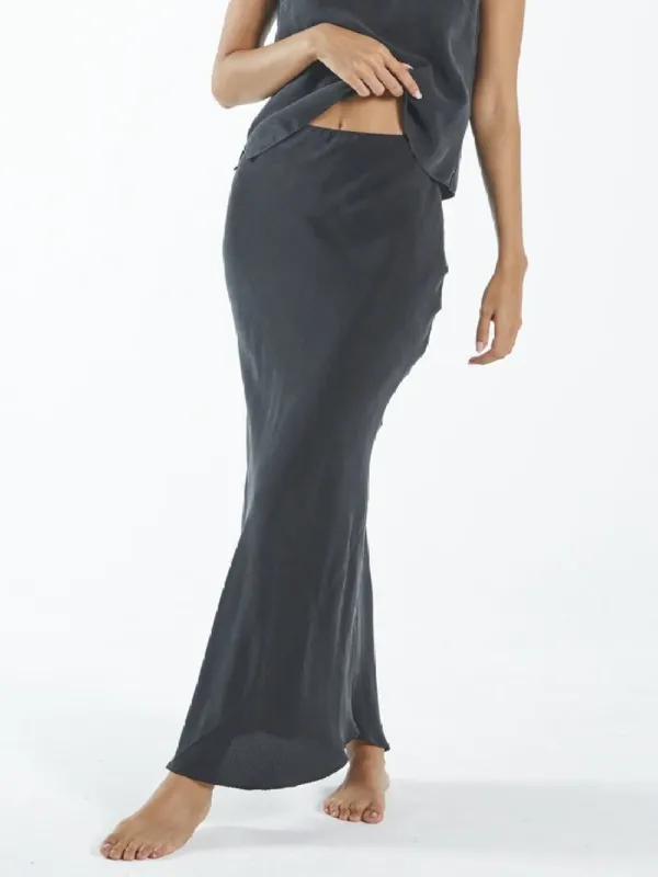 Harriet Spliced Slip Skirt - Antique Black sold by Thrills