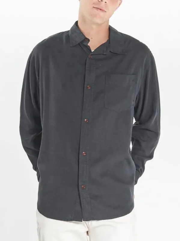 Minimal Thrills Oversized Long Sleeve Shirt - Black sold by Thrills