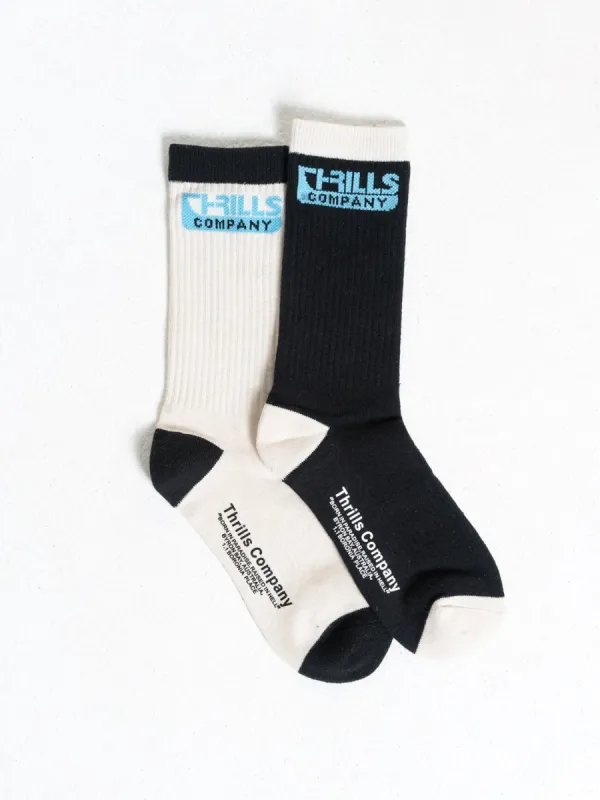 Services 2 Pack Sock - Fog - Black sold by Thrills