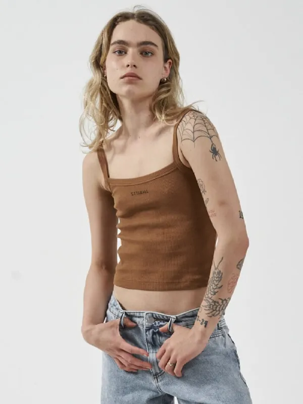 Minimal Thrills Rib Singlet - Bronze sold by Thrills