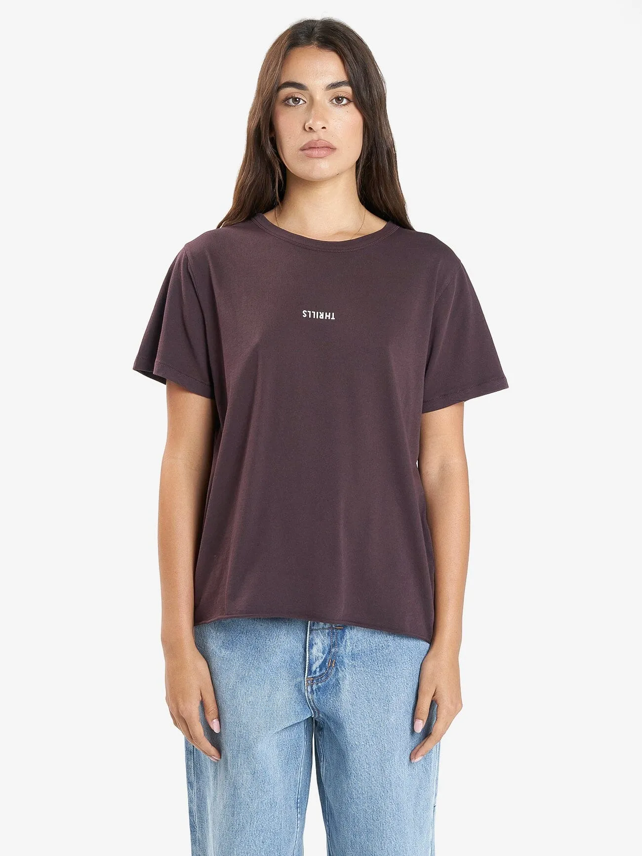 Minimal Thrills Relaxed Tee - Deep Plum sold by Thrills