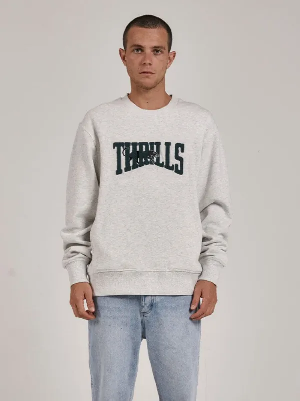 Sneak Attack Oversize Crew Fleece - White Marle sold by Thrills