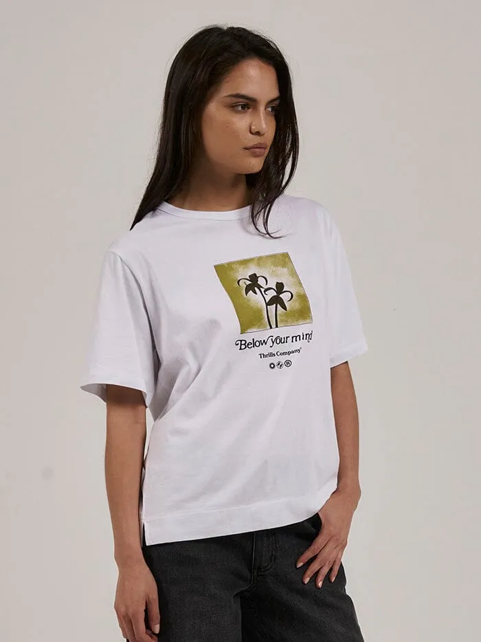 Below Your Mind Box Tee - White sold by Thrills
