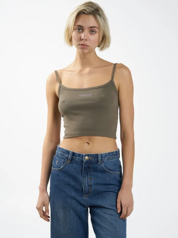 Clique Bound Crop Tank - Desert made by Thrills