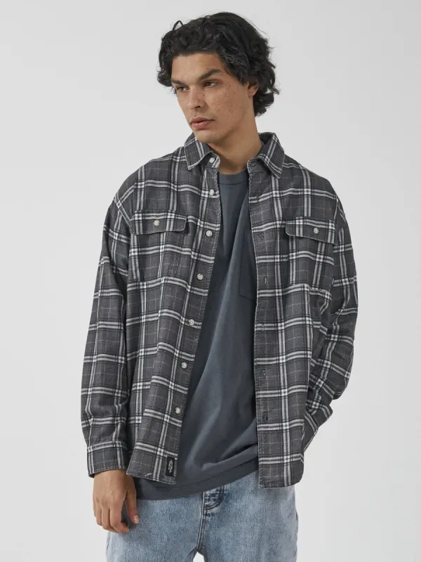 Genuine Oversized Flannel Shirt - Mood Indigo sold by Thrills
