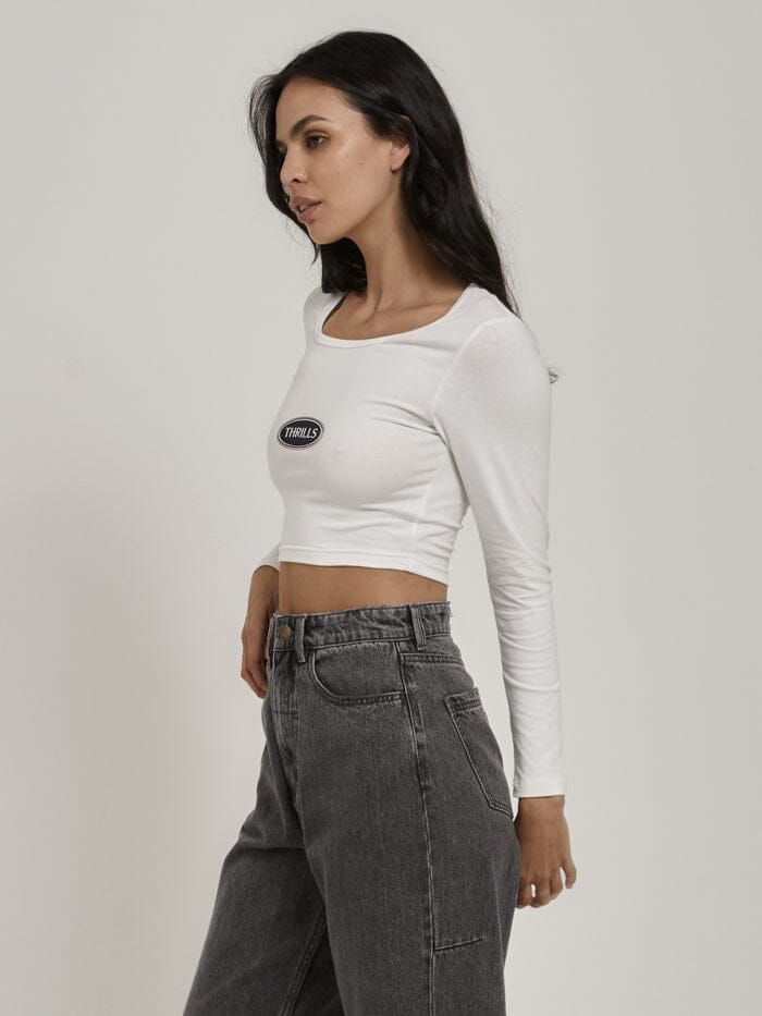 Emblem LS Baby Tee - Dirty White sold by Thrills product image thumbnail 3