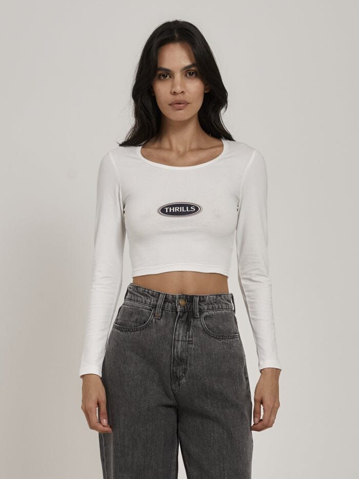 Emblem LS Baby Tee - Dirty White sold by Thrills