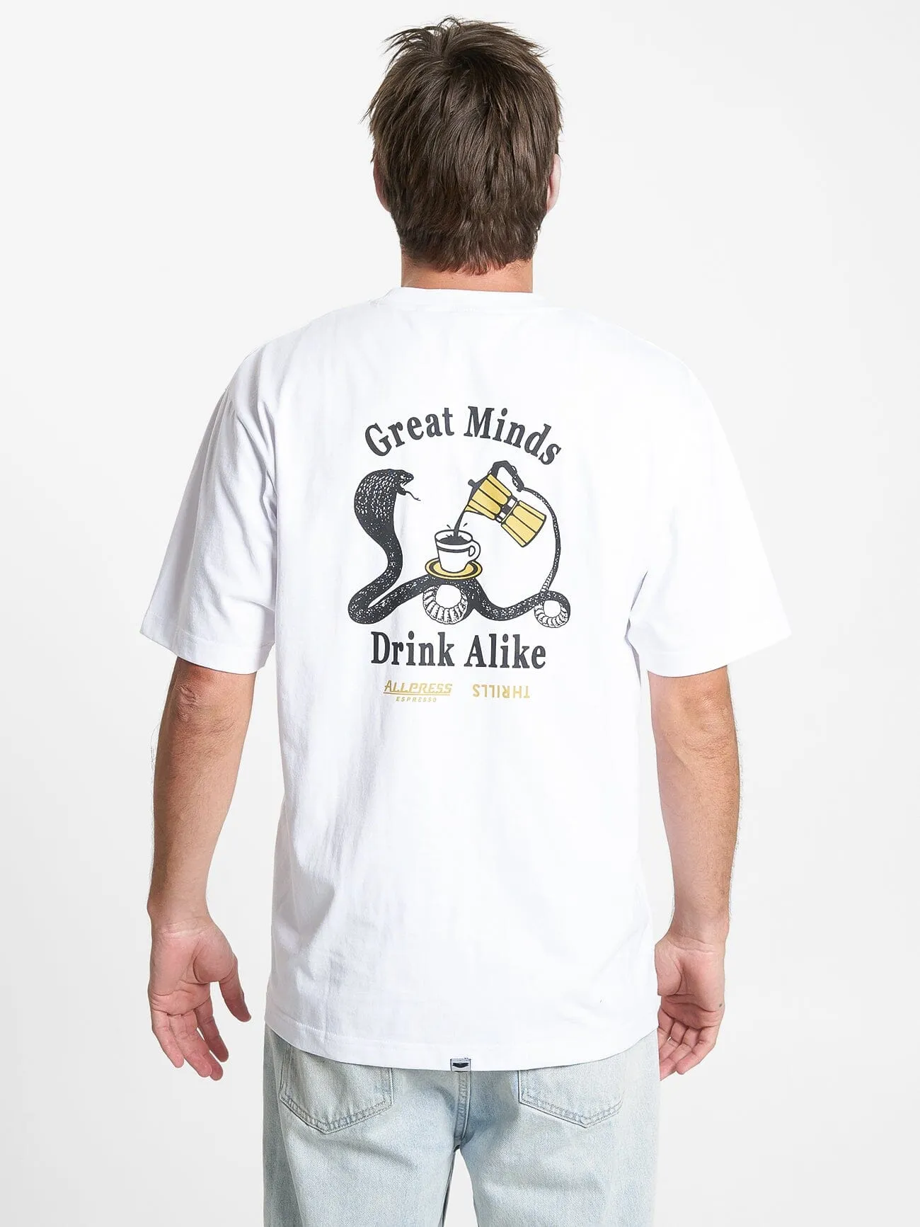 Allpress X Thrills Great Minds Drink Alike Oversize Pocket Tee - White sold by Thrills product image thumbnail 5