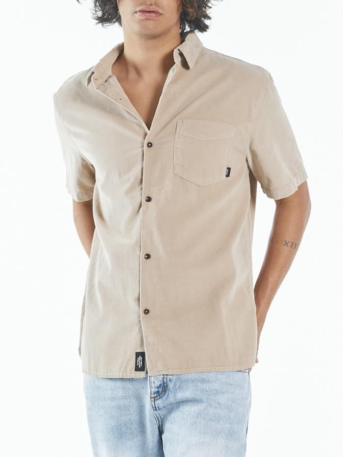 Stranded Cord Short Sleeve Shirt - Aged Tan sold by Thrills product image thumbnail 3