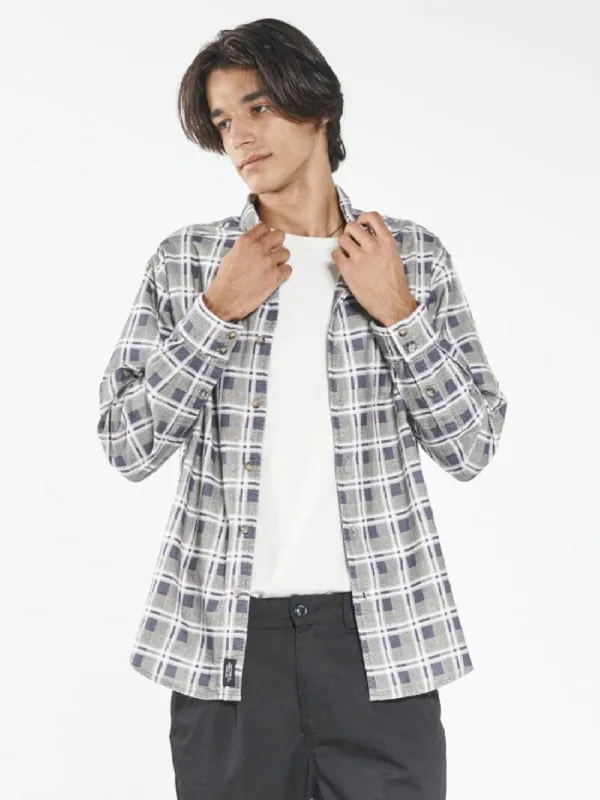 Control Flannel Shirt - Navy sold by Thrills