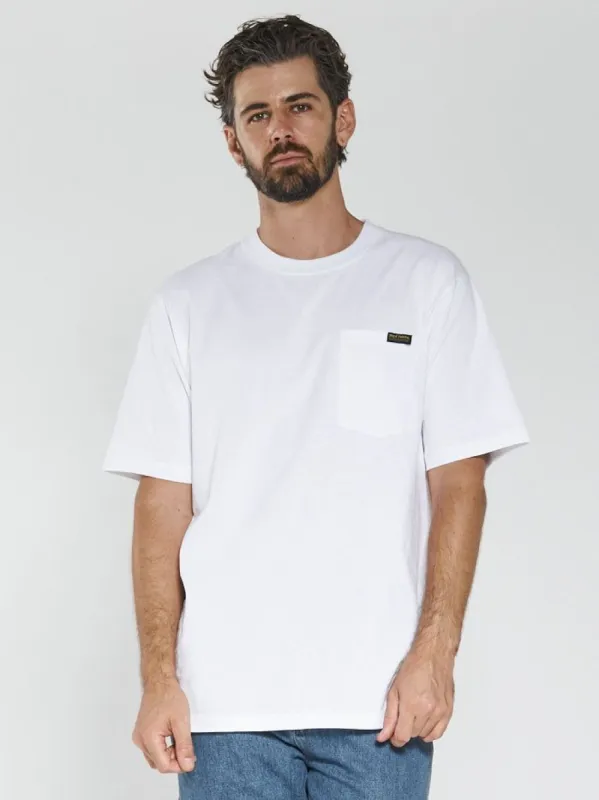 Hard Yakka x Thrills Beams Oversize Fit Pocket Tee - White sold by Thrills