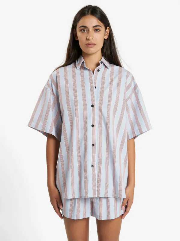 Womens Porter Short Sleeve Shirt - Sky Blue sold by Thrills