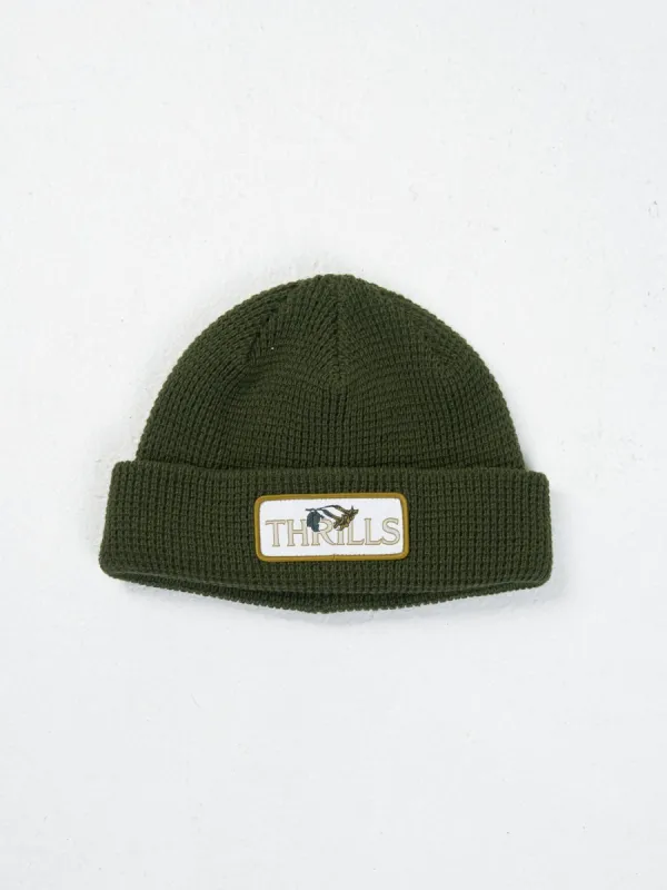 Thrills Classic Waffle Beanie - Oil Green sold by Thrills