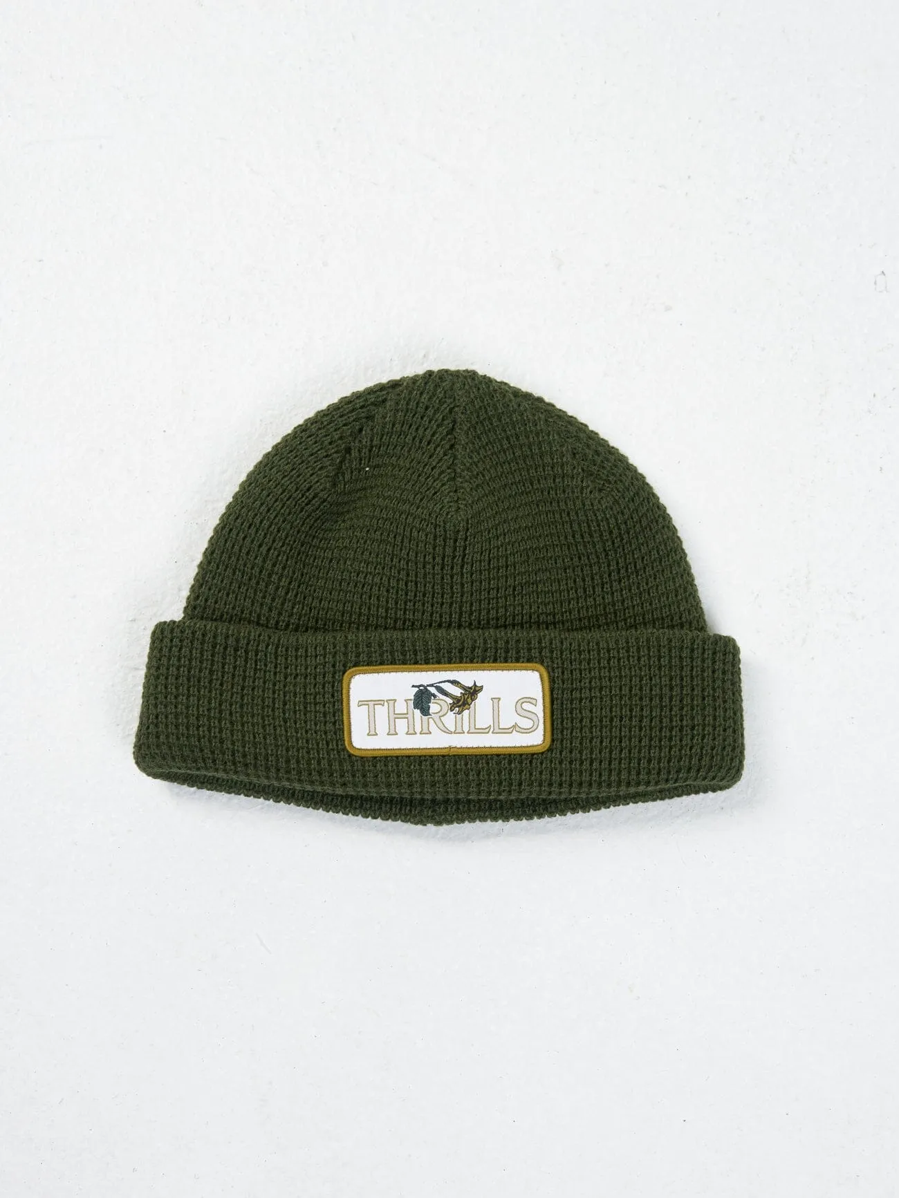 Thrills Classic Waffle Beanie - Oil Green sold by Thrills