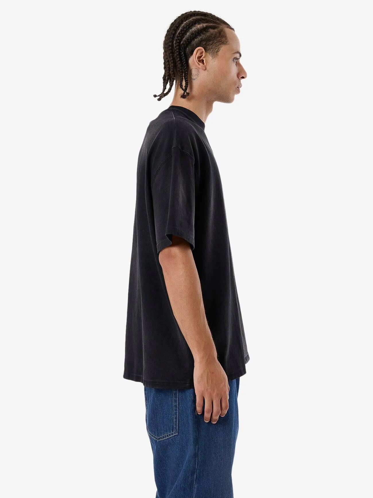 Cortex Worn Box Fit Oversize Tee - Faded Black sold by Thrills product image thumbnail 4