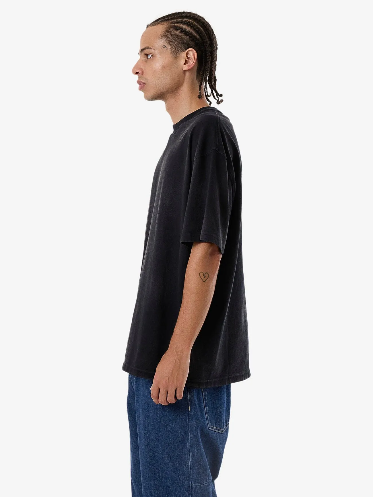 Cortex Worn Box Fit Oversize Tee - Faded Black sold by Thrills product image thumbnail 3