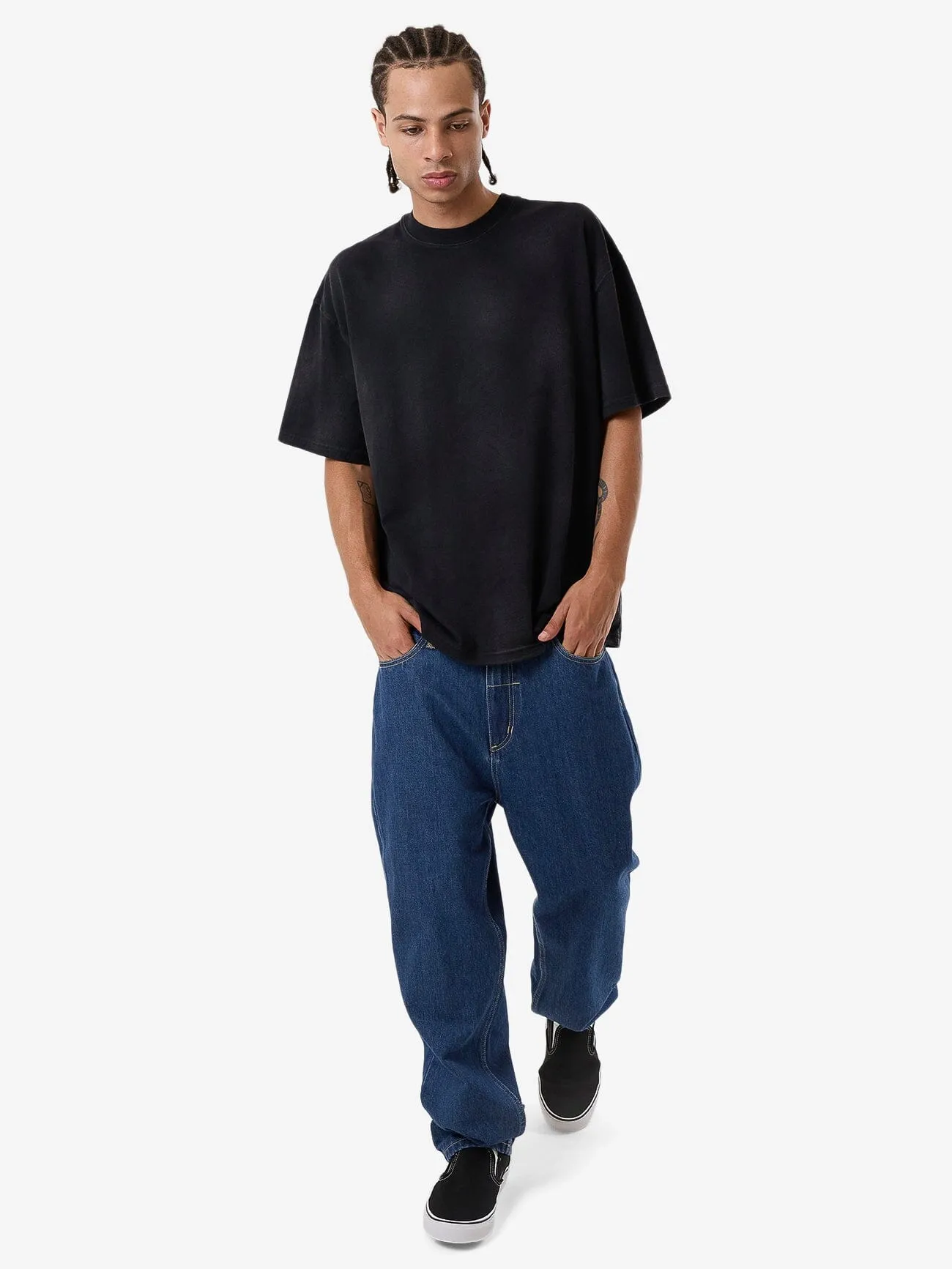 Cortex Worn Box Fit Oversize Tee - Faded Black sold by Thrills product image thumbnail 5